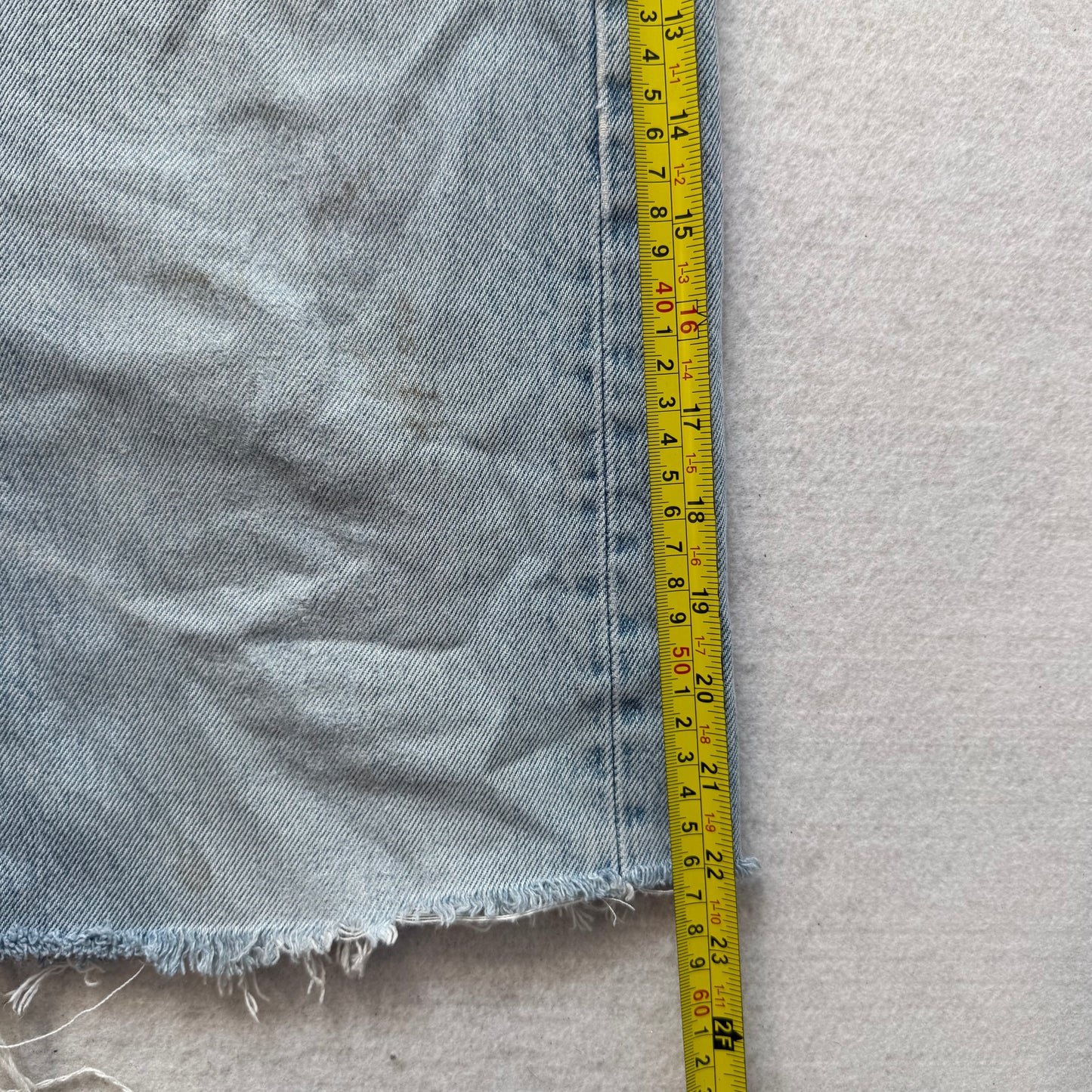 Levi's Strauss & Co Mens Blue Denim Cut-Off Shorts Button Fly Frayed Hem Size 40