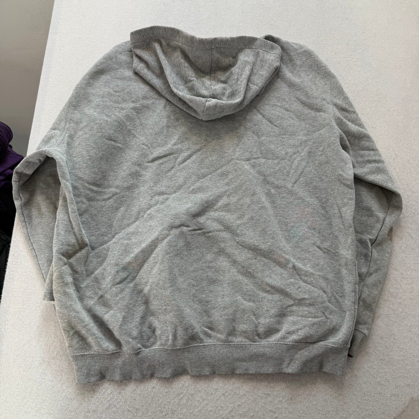 Carhartt Men's Heather Grey Pullover Hoodie Front Graphic Logo Workwear Size XL