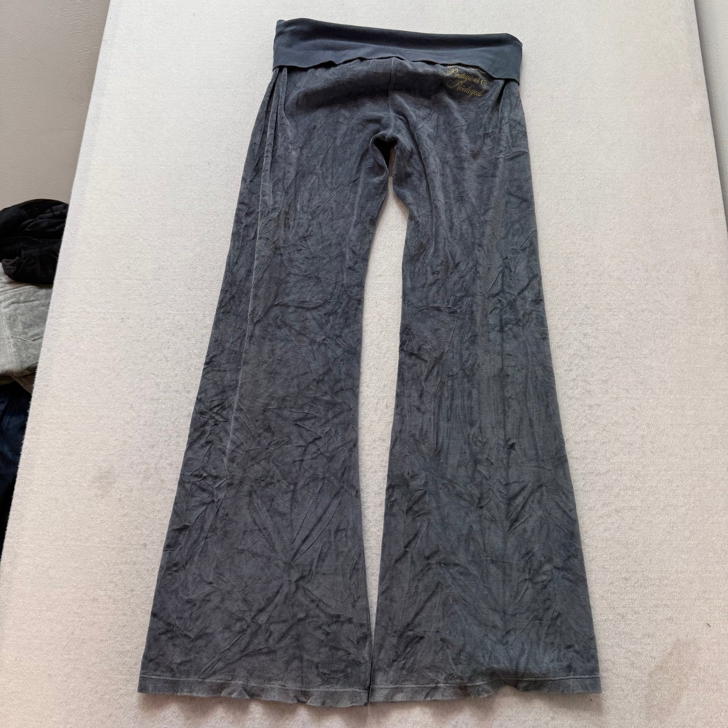 Victoria's Secret PINK Women's Gray Flared Yoga Pants Foldover Waistband Size S