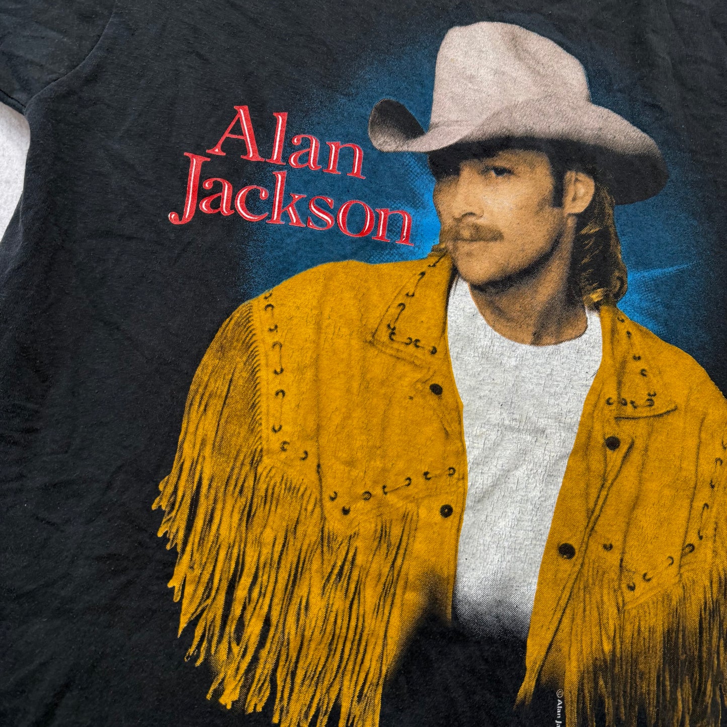 Fruit Of The Loom Alan Jackson Men's Black Cotton T-Shirt Graphic Tee Size XL