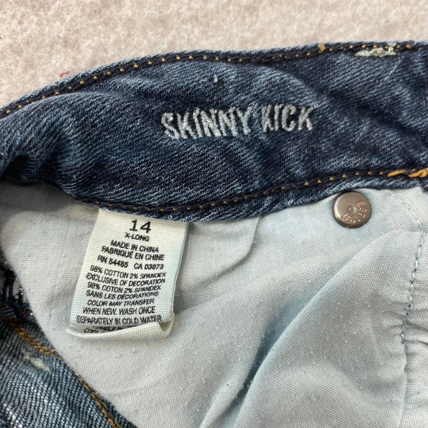 American Eagle Skinny Kick Women's Blue Bootcut Jeans Pockets Stretch Size 14