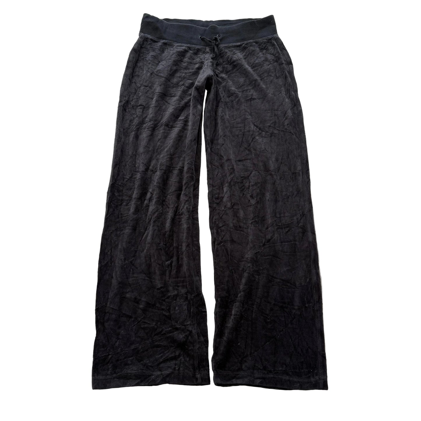 Juicy Couture Women's Black Wide Leg Track Pants Drawstring Preppy Y2K Size M