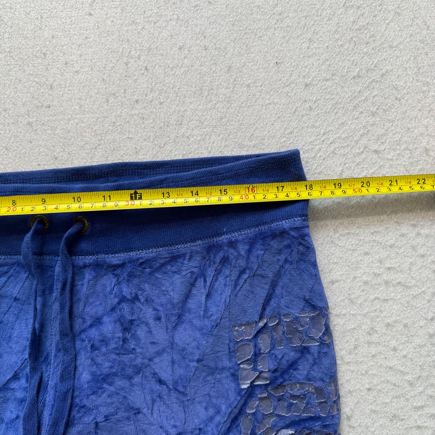 Victoria's Secret PINK Women's Cobalt Blue Velour Flared Track Pant Logo Size L