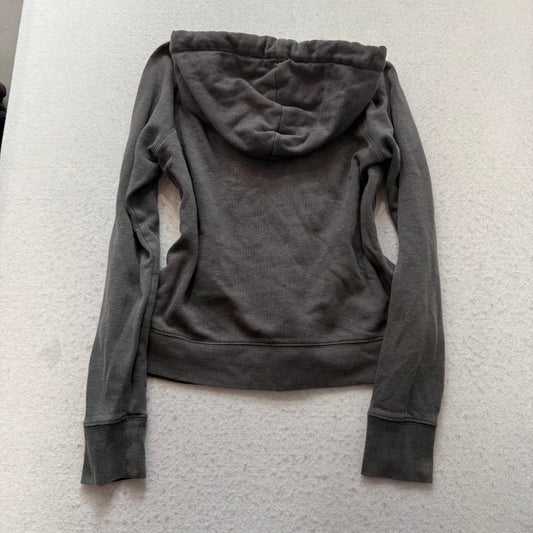 Aeropostale Women's Gray Fleece Full Zip Hoodie Drawstring Pockets Casual Size M