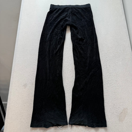 2003 Vintage Juicy Couture Women's Black Velour Flared Track Pant Casual Size P