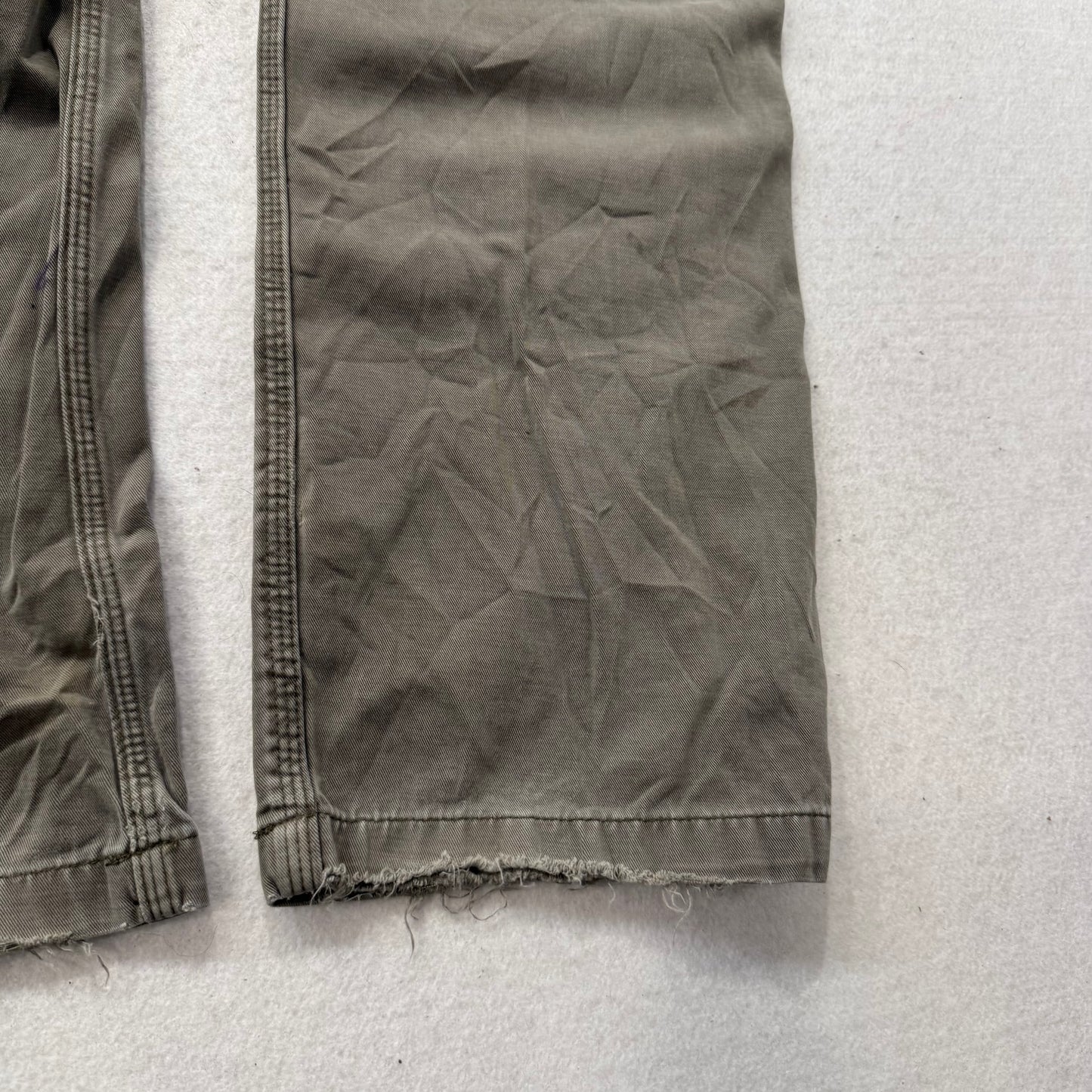 Carhartt Men's Army Green Straight Leg Dungaree Pant Utility Pockets Size 34