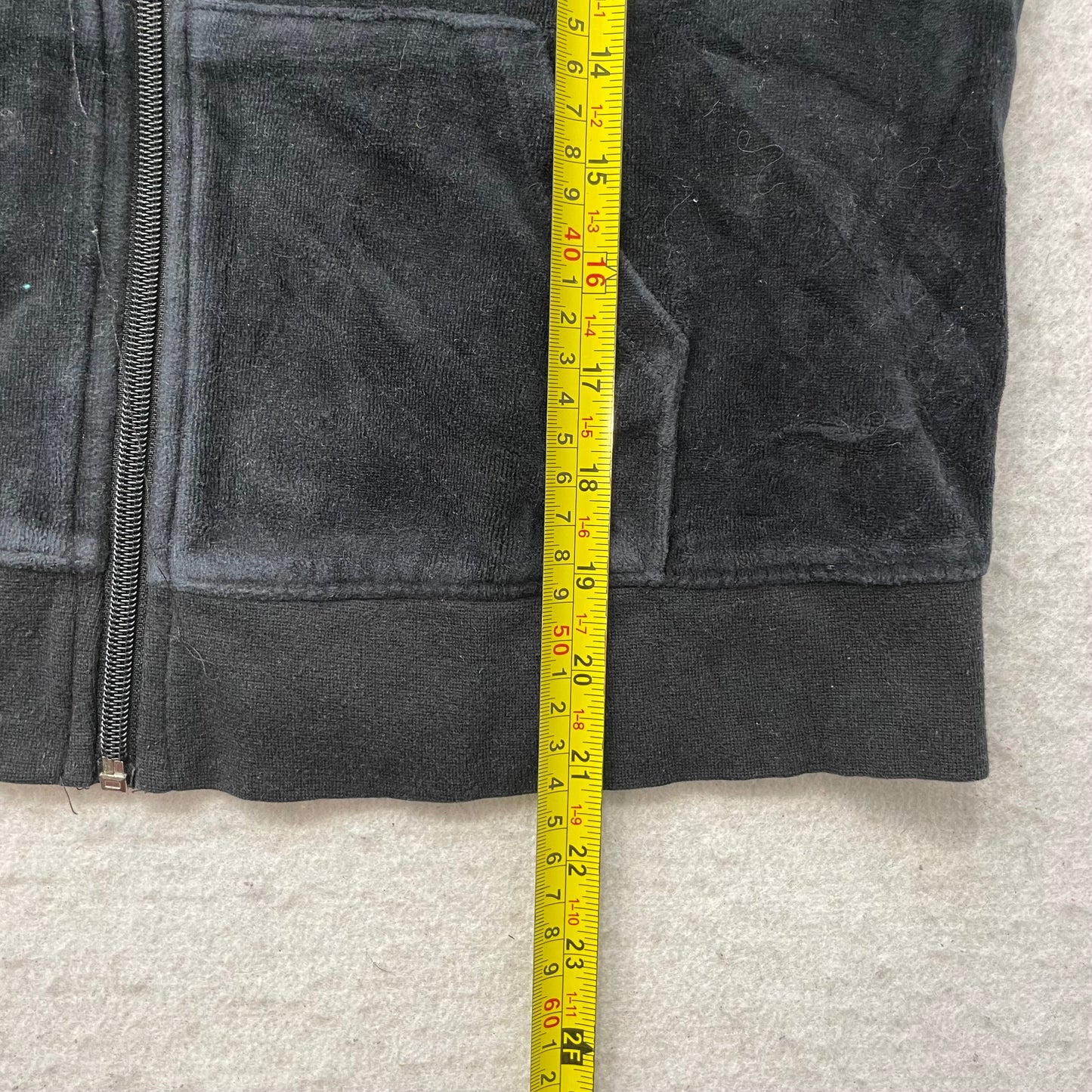 Juicy Couture Women's Charcoal Velour Tracksuit Set Hoodie & Flared Pant Size M