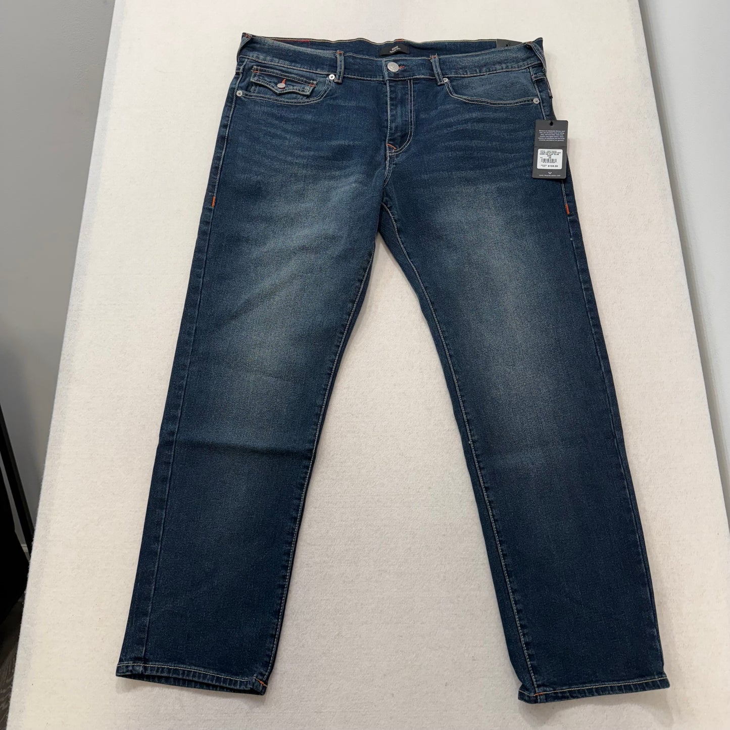 True Religion Dark Blue Denim Jeans Straight Leg Horseshoe Pockets Size L