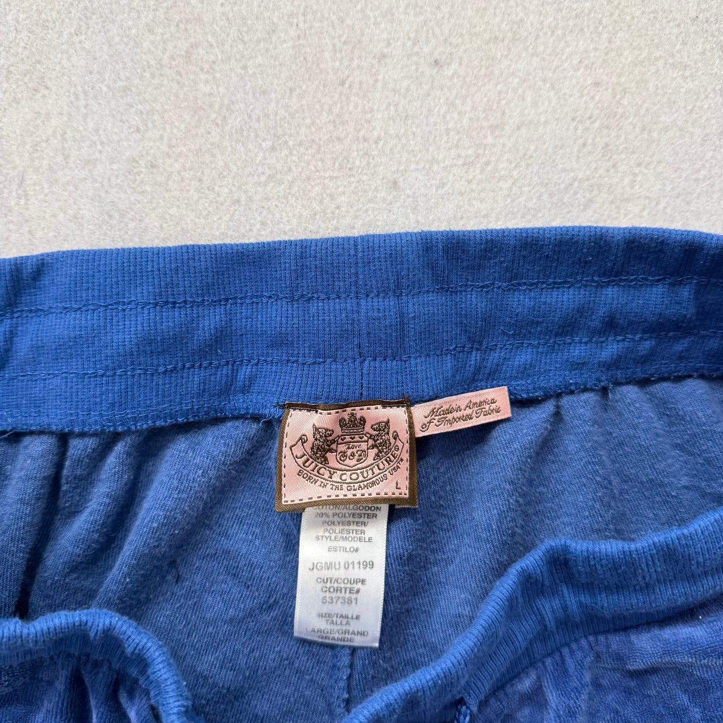 Vintage Juicy Couture Women's Royal Blue Velour Flared Track Pant Preppy Size L