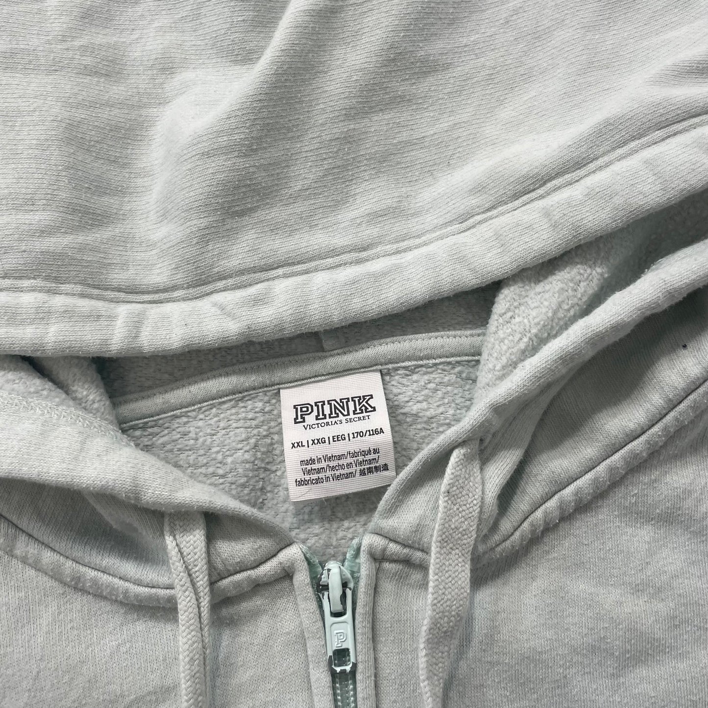 PINK by Victoria's Secret Women's Pastel Green Zip Up Hoodie Loungewear Size 2XL