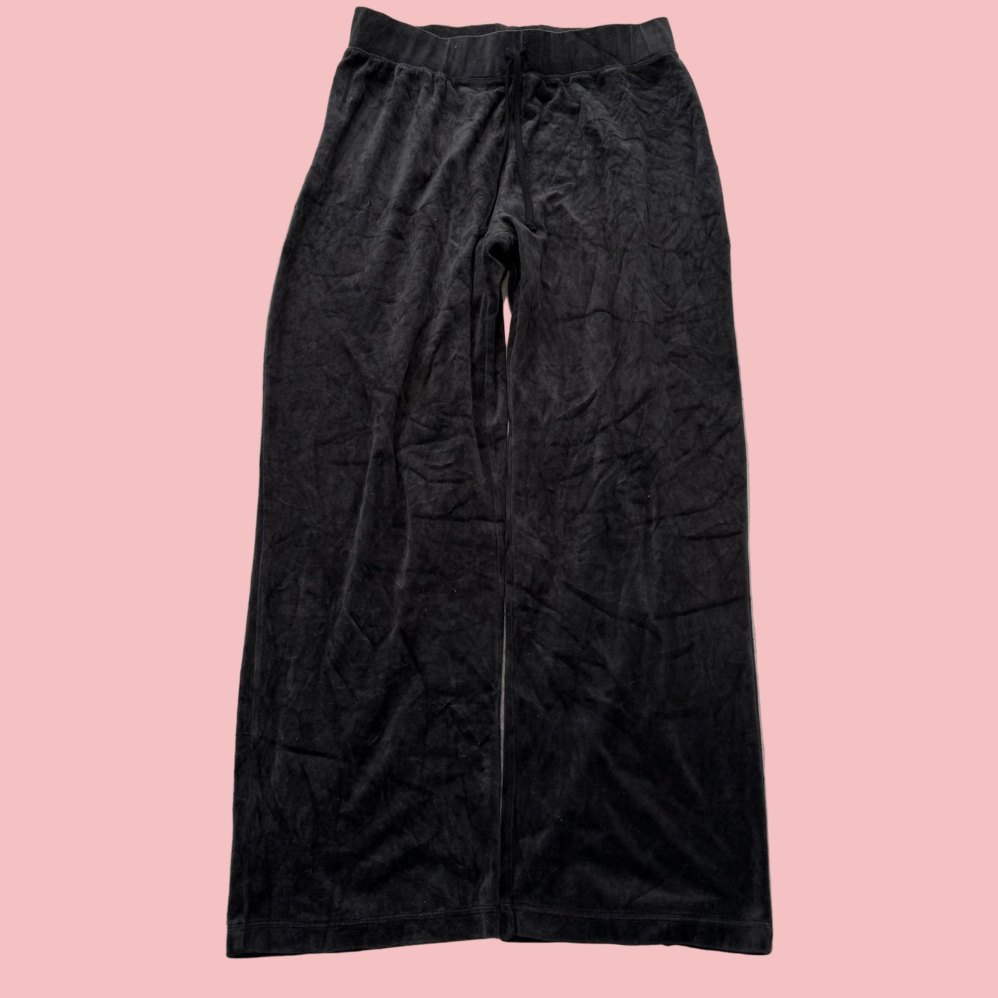 Vintage Juicy Couture Womens Charcoal Velour Flared Track Pant Loungewear Size L