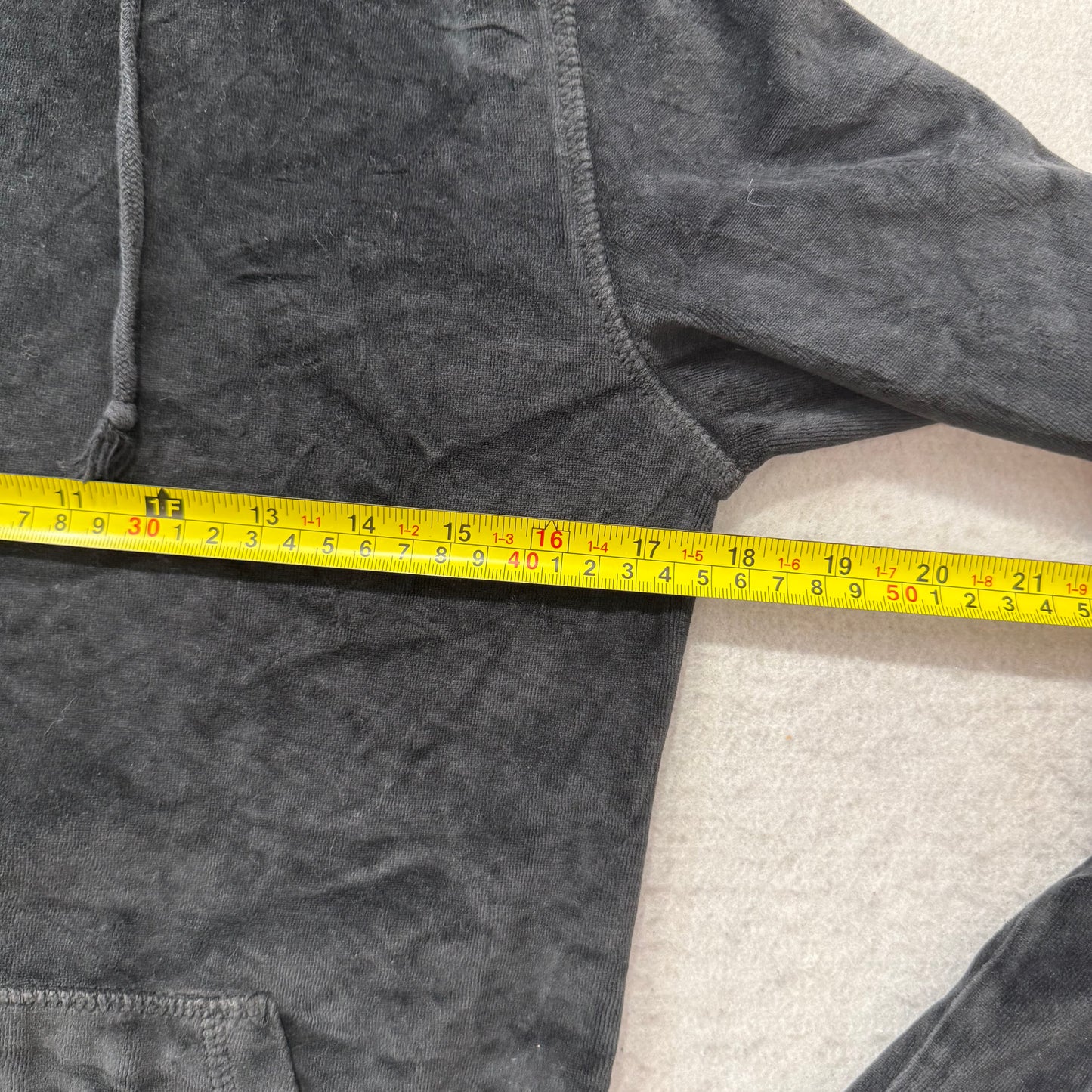 Vtg Juicy Couture Women's Black Velour Tracksuit Set Hoodie & Flared Pant Size L