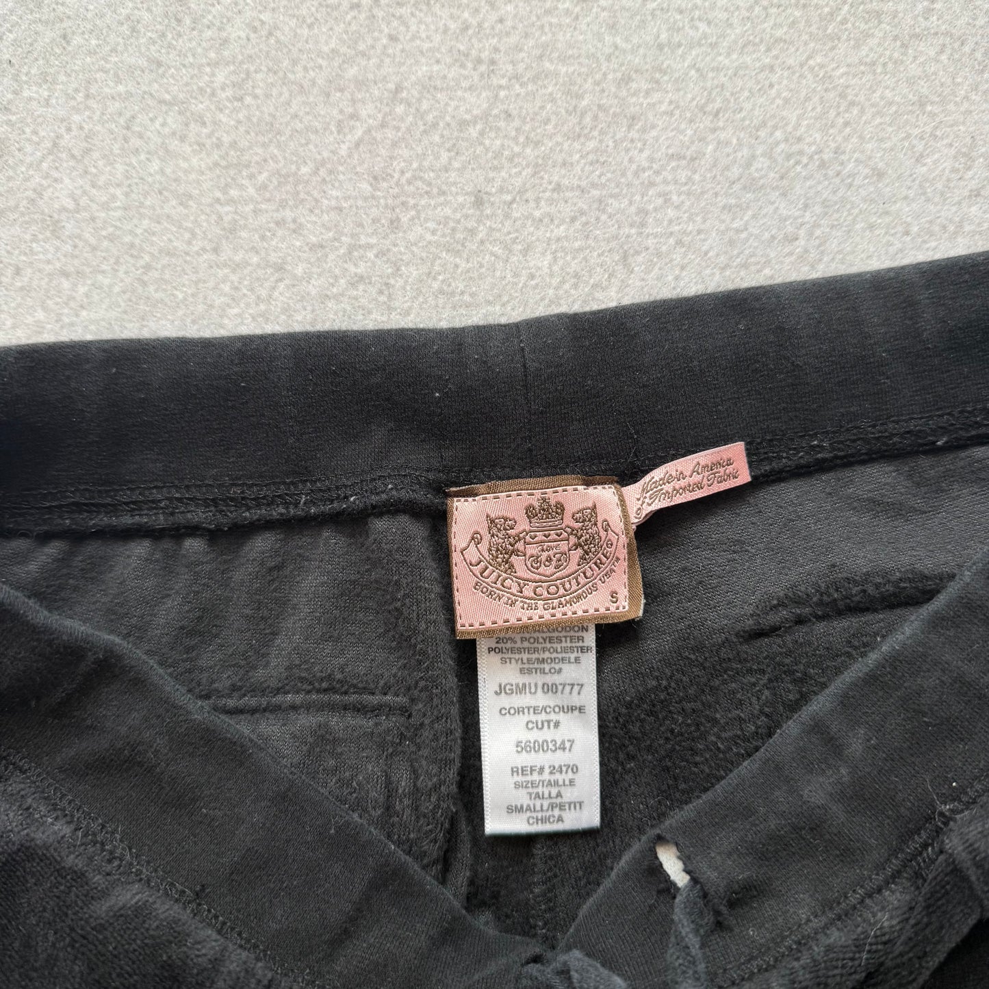 Vintage Juicy Couture Women's Black Velour Flared Track Pants Pockets Y2K Size S