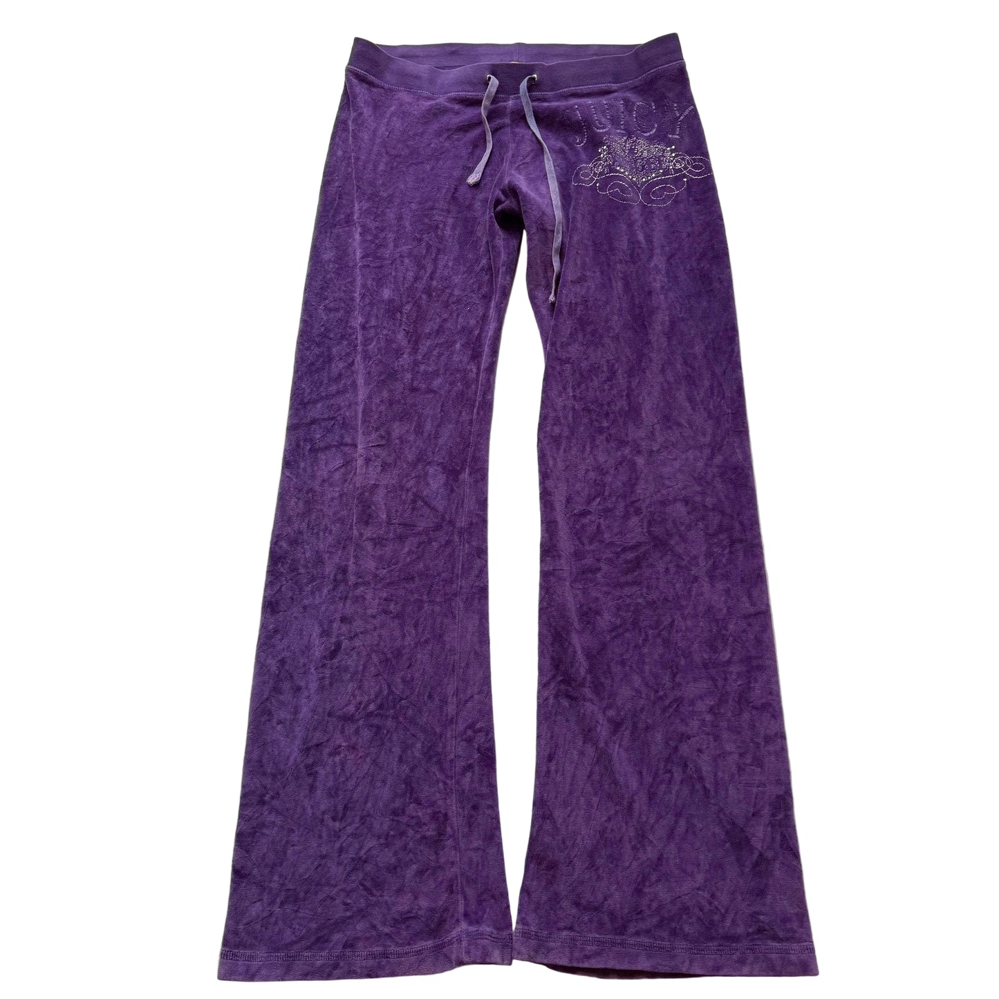 Juicy Couture Women's Amethyst Velour Flared Track Pant Loungewear Logo Size XL