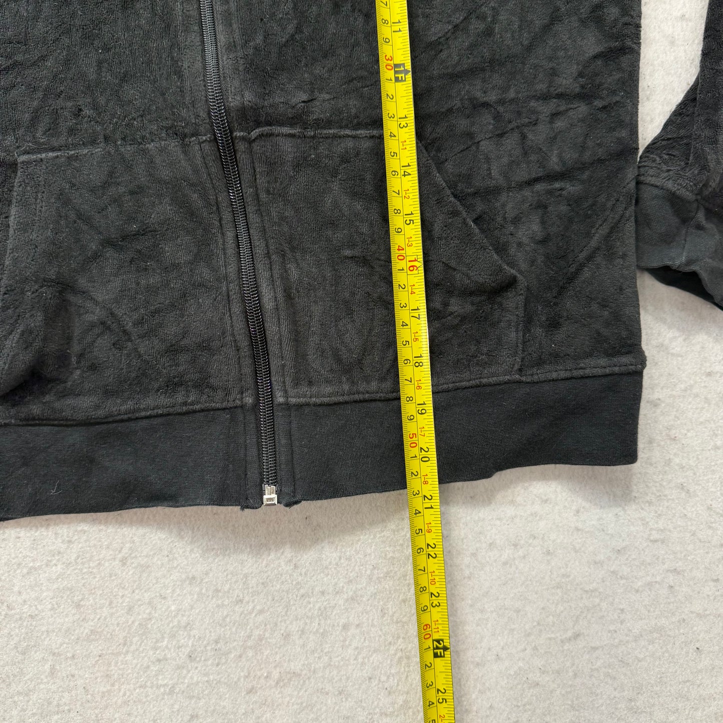Vintage Juicy Couture Women's Black Velour Full Zip Hoodie Loungewear Y2K Size S