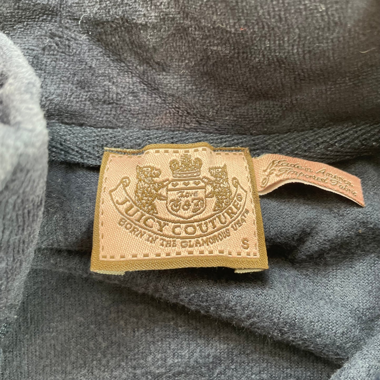 Vintage Juicy Couture Women's Navy Velour Zip-Up Track Jacket Y2k Classic Size S