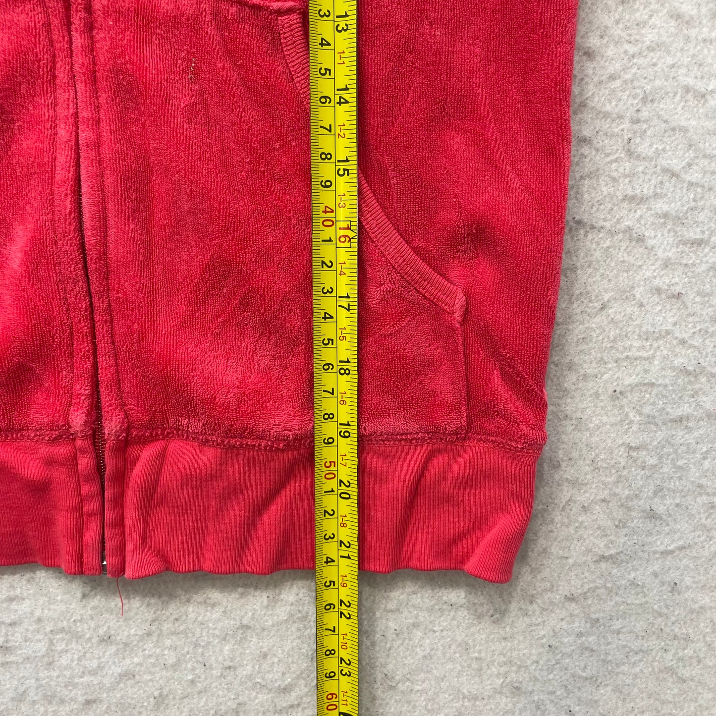 Vintage Juicy Couture Malibu Couture Womens Red Terry Cloth Hoodie Pocket Size S