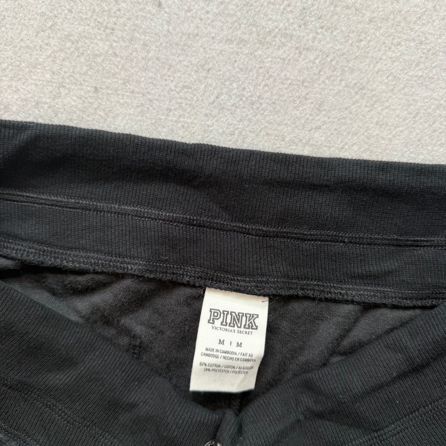 Victoria's Secret PINK Las Vegas Women's Black Velour Flared Track Pants Size M