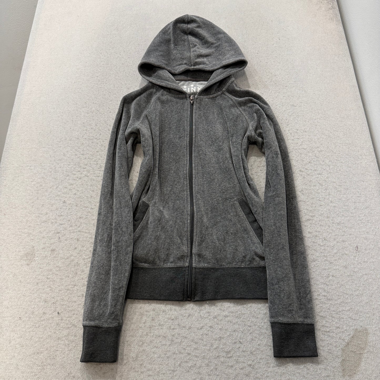 Victoria's Secret PINK 86 Tour Women Gray Velour Tracksuit Set Hoodie & Pant M/S