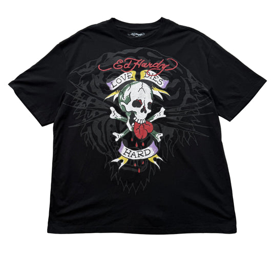 ED HARDY “Love Skull” BLACK GRAPHIC TEE