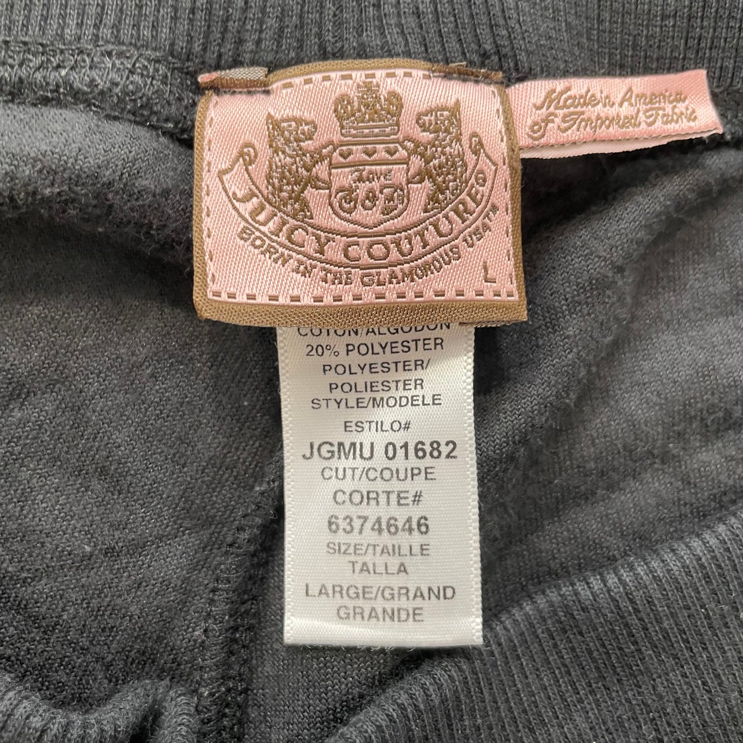 Vintage Juicy Couture Women's Black Velour Flared Track Pants Drawstring Size L