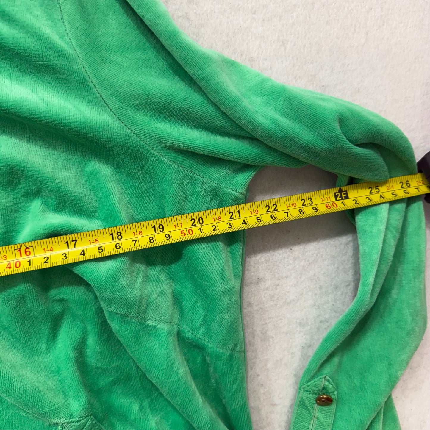 Baby Phat Women's Green Velour Zip-Up Hoodie Rhinestones Classic Fit Size 1X
