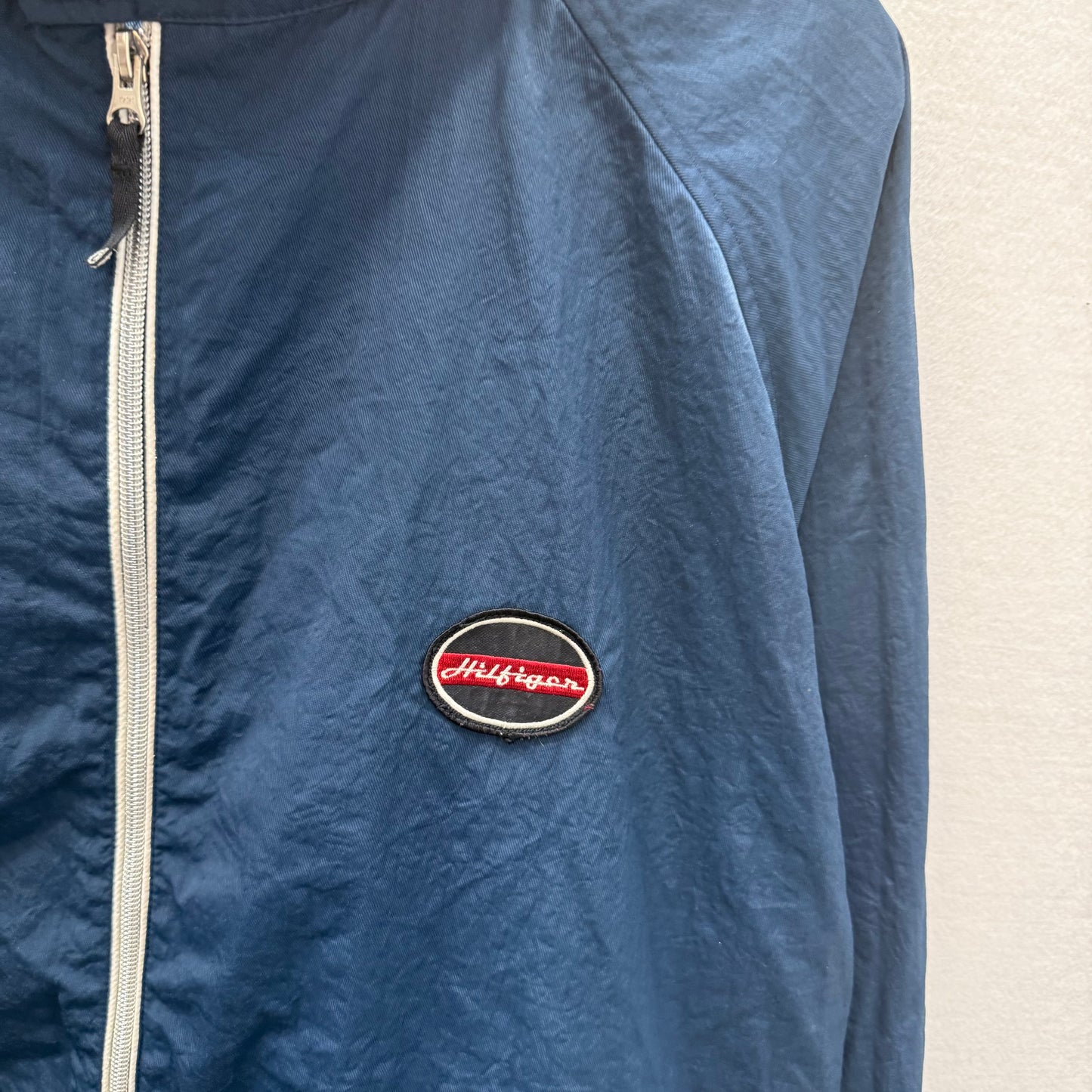 Tommy Hilfiger Men's Navy Blue Full Zip Windbreaker Jacket Zip Pockets Size XL