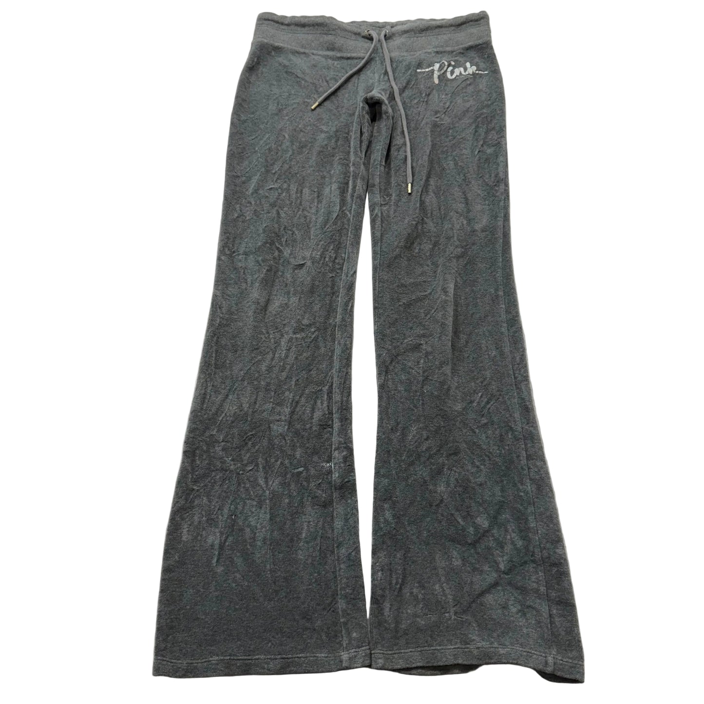 Victoria's Secret PINK Women's Gray Velour Flared Track Pants Drawstring Size S