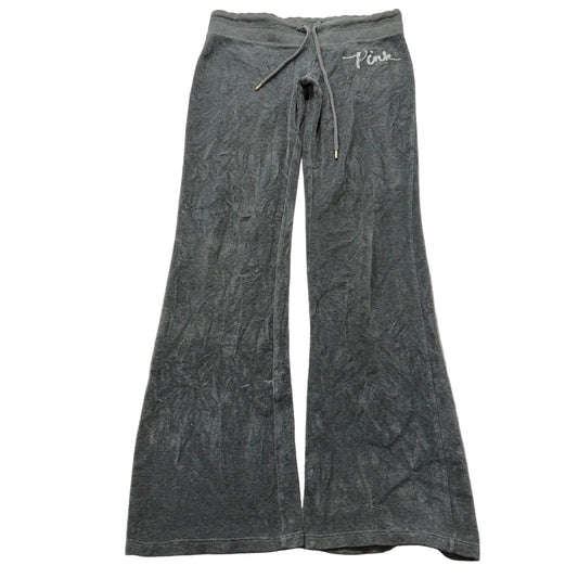 Victoria's Secret PINK Women's Gray Velour Flared Track Pants Drawstring Size S