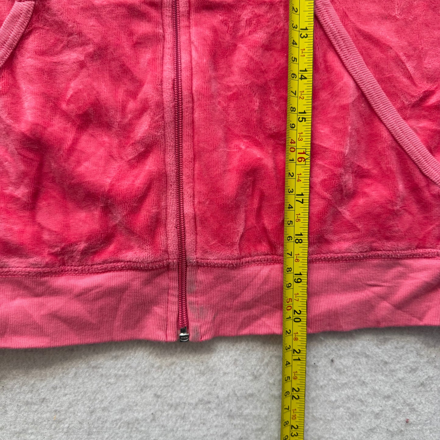 Juicy Couture “Juicy Trust Fund" Women's Pink Velour Full Zip Hoodie Y2k Size 14