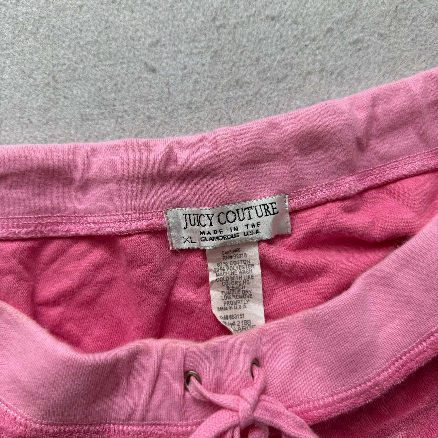 90s Vintage Juicy Couture Women's Pink Terry Cloth Flared Leg Track Pant Size XL