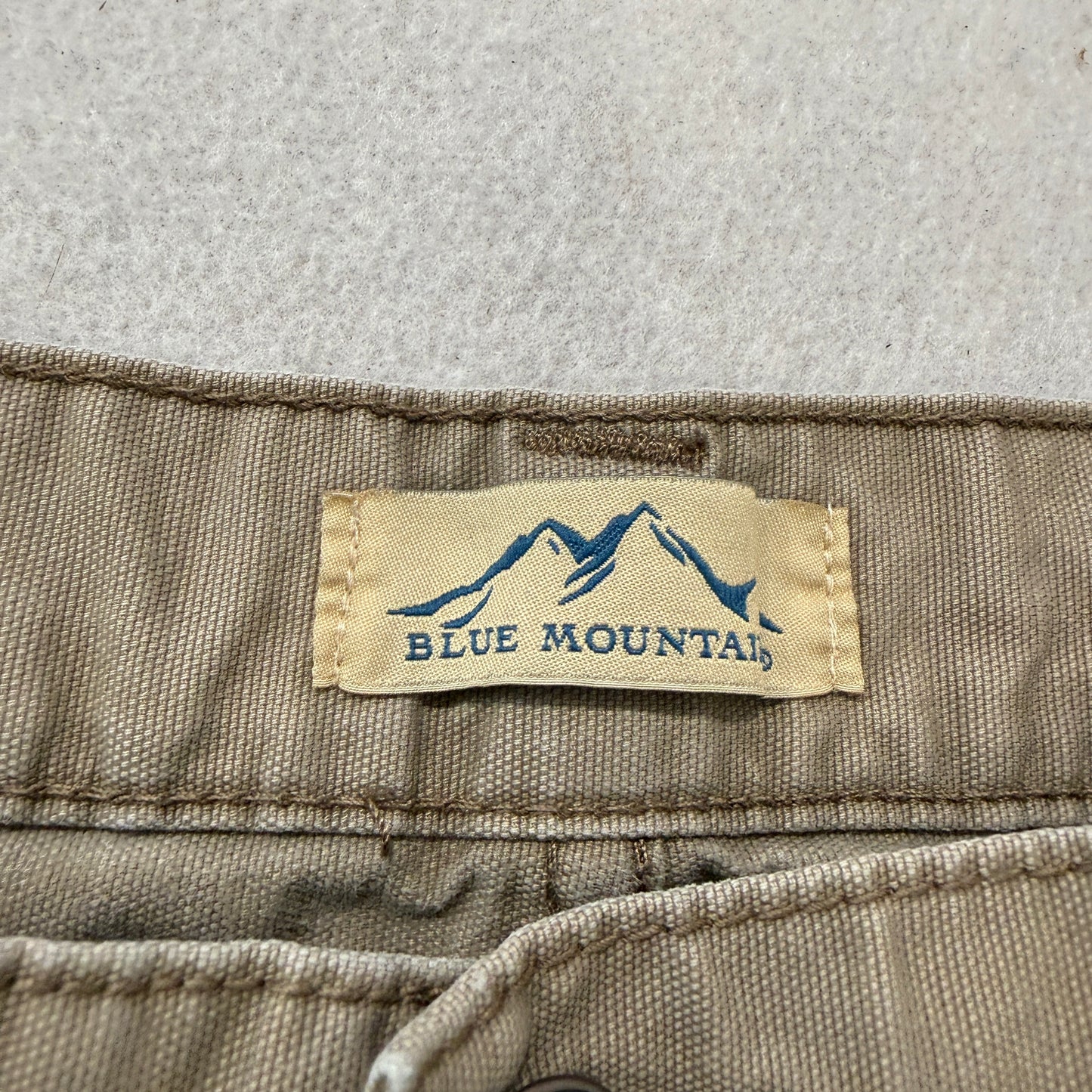 Blue Mountain Men's Khaki Canvas Carpenter Work Pants Utility Dungarees Size W34