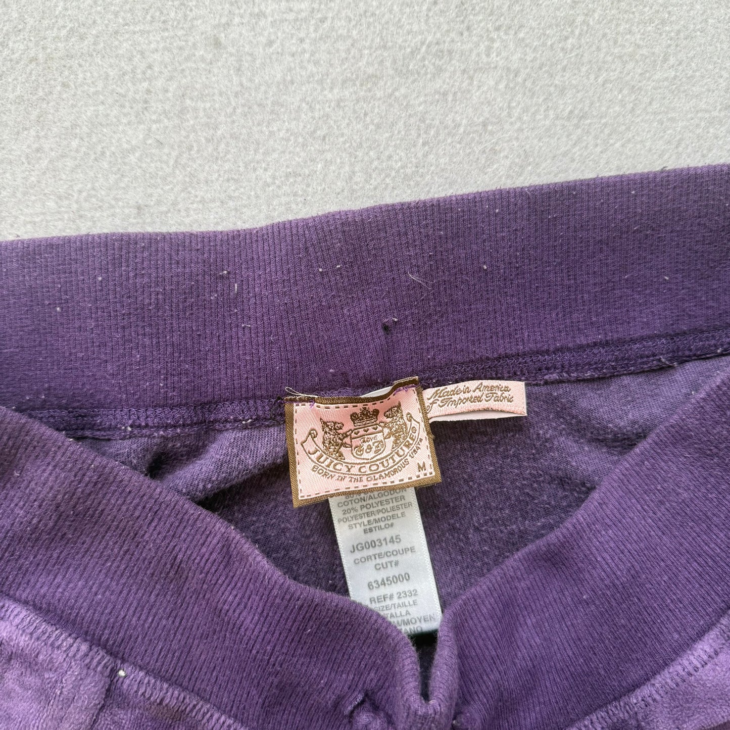 Juicy Couture Women's Purple Velour Flared Track Pant Pockets Preppy Y2K Size M
