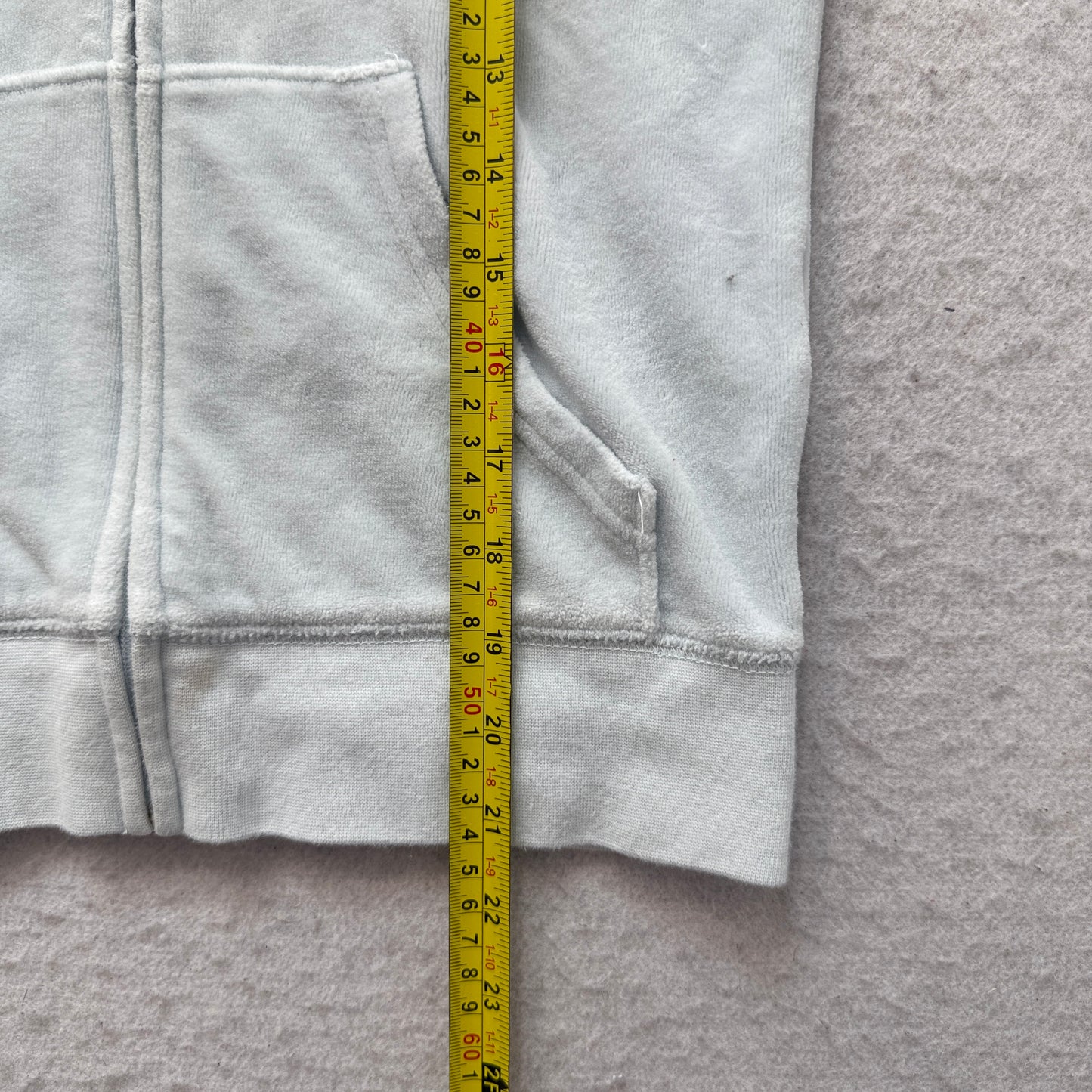 Juicy Couture Black Label Women's Grey Velour Zip-Up Hoodie Glitter Logo Size XS