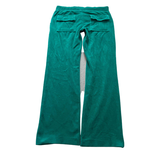 Vintage Juicy Couture Womens Turquoise Terrycloth Flare Track Pant Pocket Size M