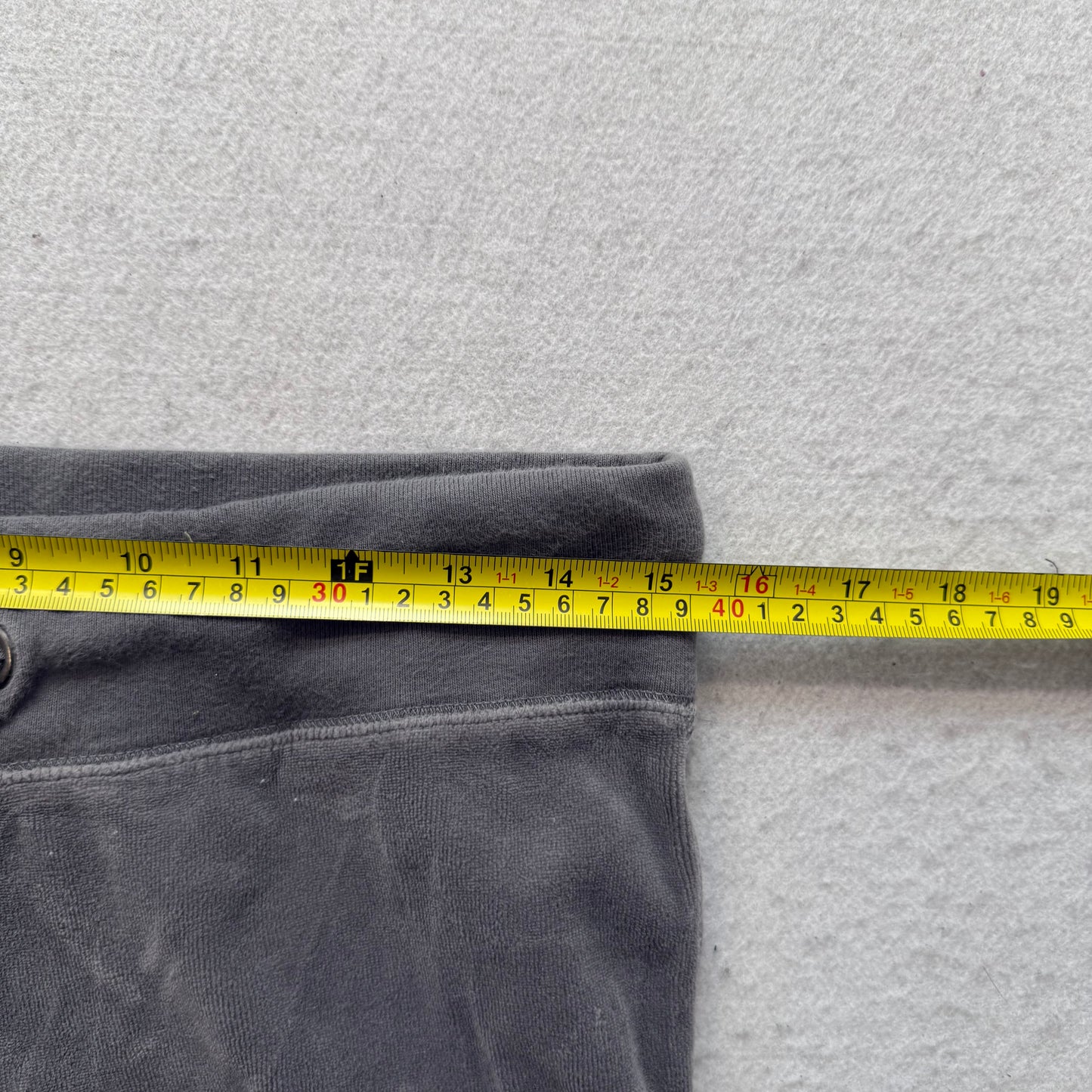 Vintage Juicy Couture Women's Gray Velour Flared Track Pants Drawstring Size S
