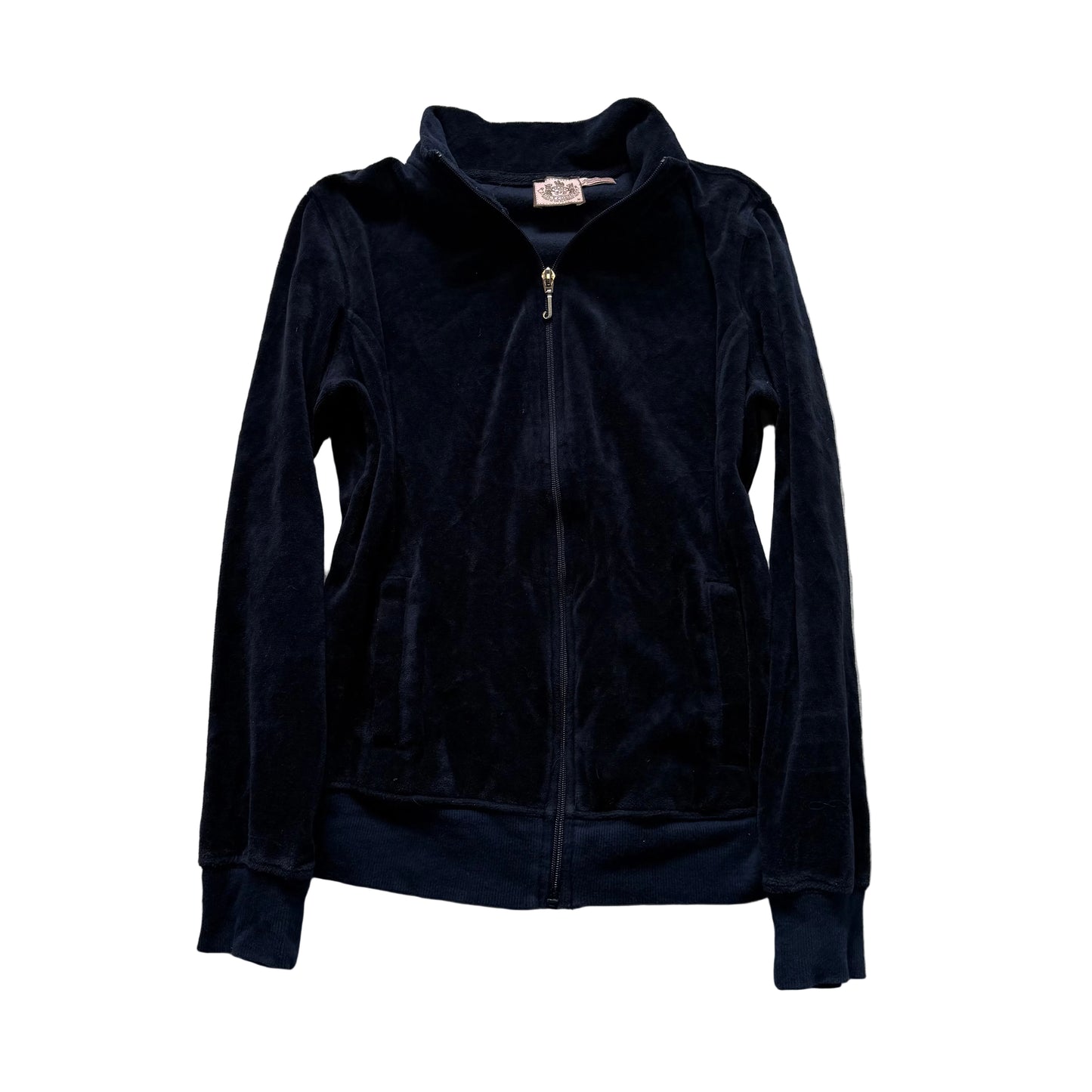 Juicy Couture Women's Navy Blue Velour Full Zip Track Jacket Classic Y2k Size M