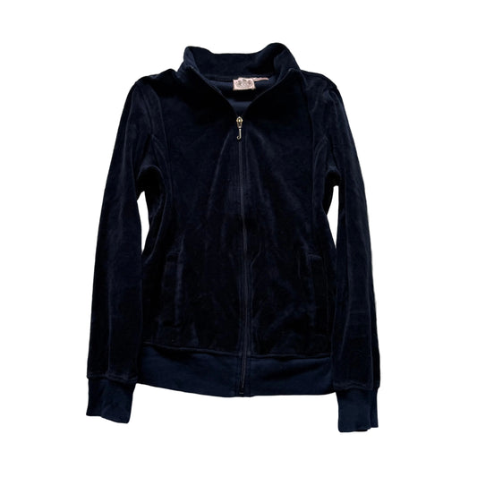 Juicy Couture Women's Navy Blue Velour Full Zip Track Jacket Classic Y2k Size M