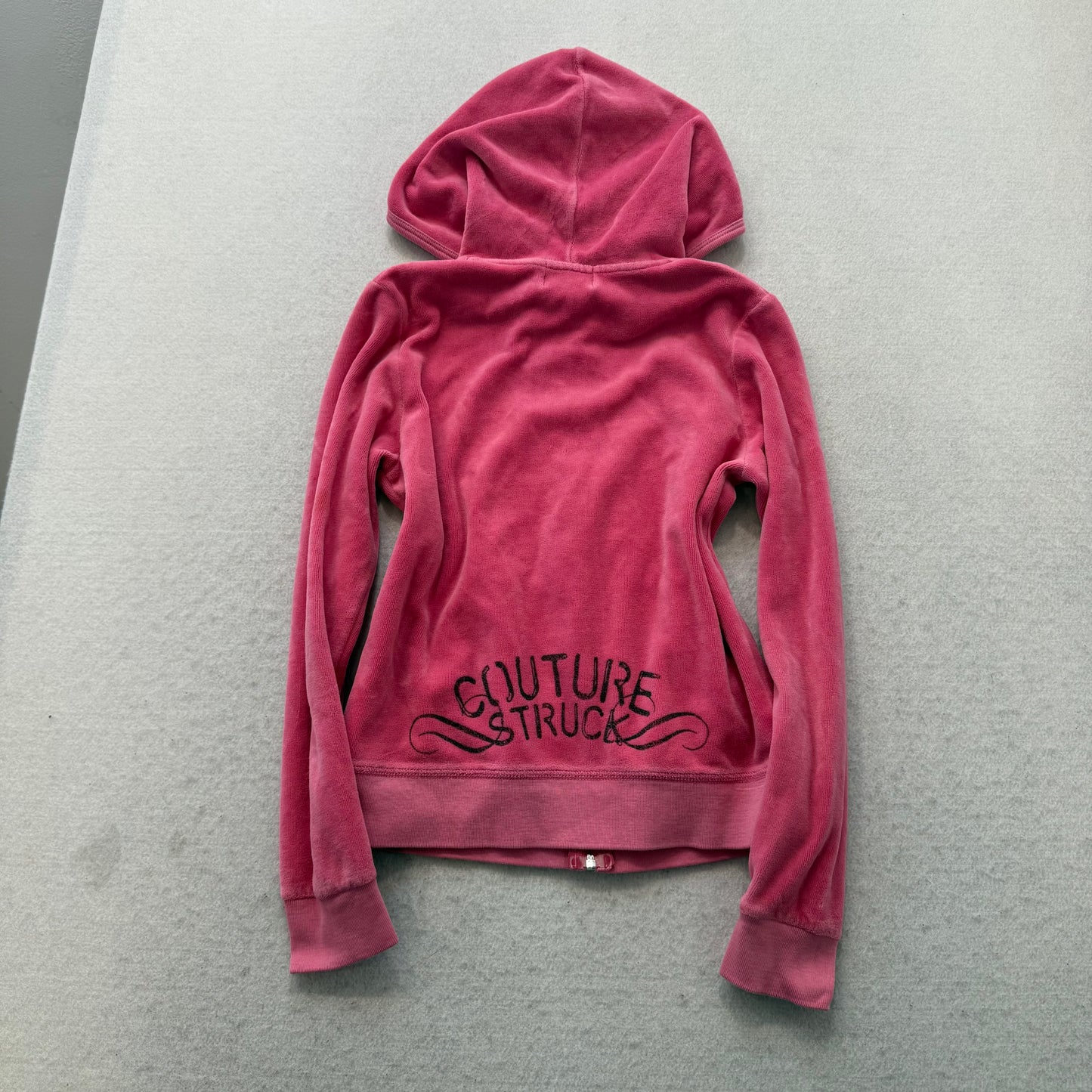 2003 Juicy Couture “Couture Struck” Pink Tracksuit Set Hoodie & Pant Y2k Size 10