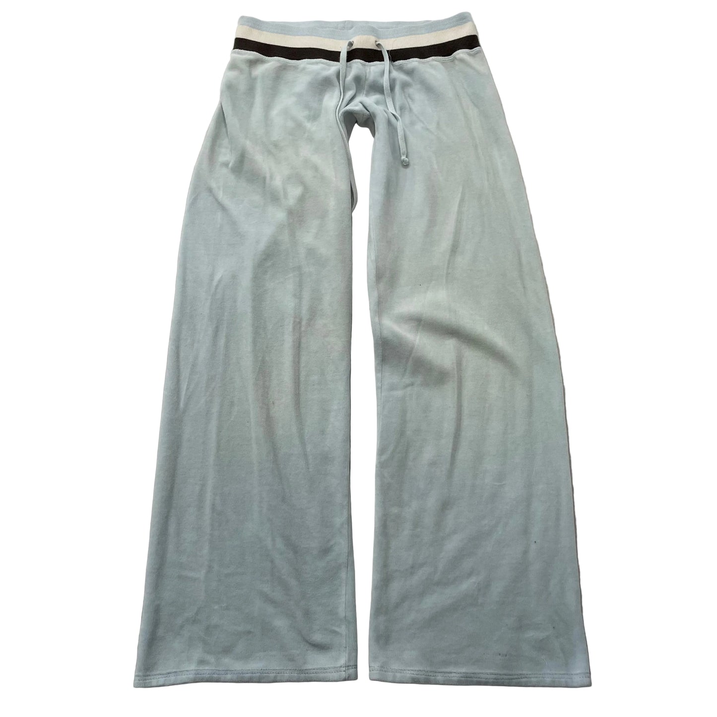 2003 Vintage Juicy Couture Women's Ice Blue Velour Flared Track Pant Y2K Size S