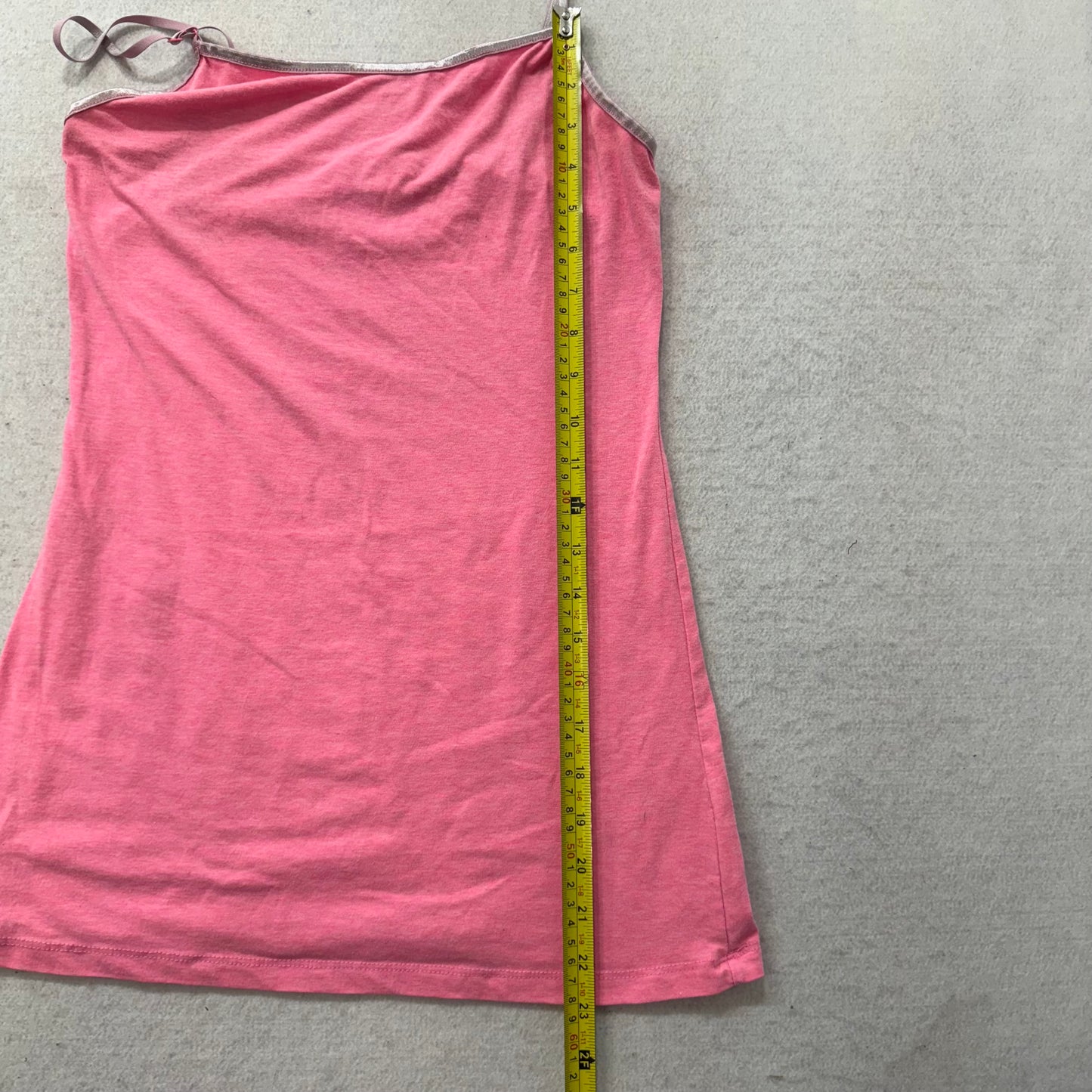 Ambiance Apparel Women's Pink Cotton Camisole Tank Top Spaghetti Straps Size L