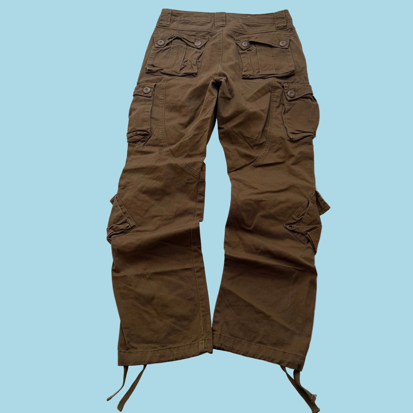 Match Men Men's Brown Utility Cargo Pants Multi-Pockets Tactical Outdoor Size S