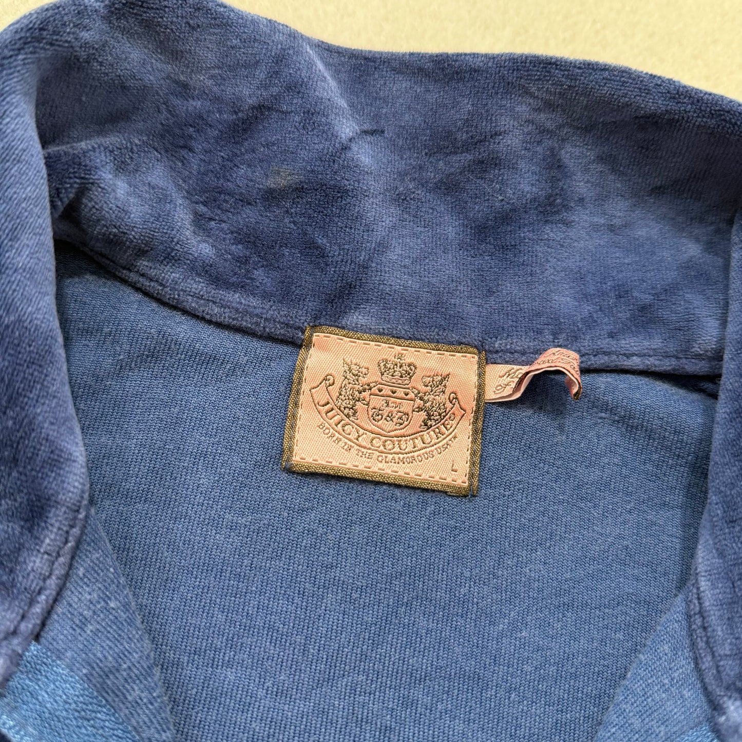 Vintage Juicy Couture navy velour full zip hoodie size L