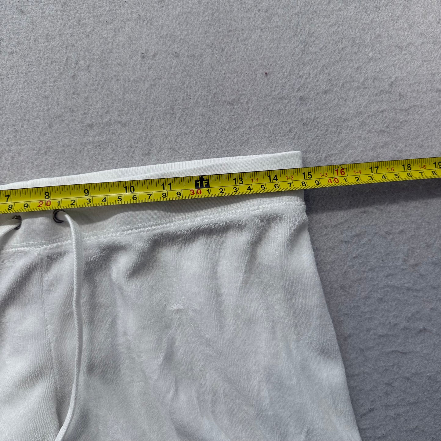 Vintage Juicy Couture Heart Juicy White Terry Cloth Flare Track Pants Y2k Size S