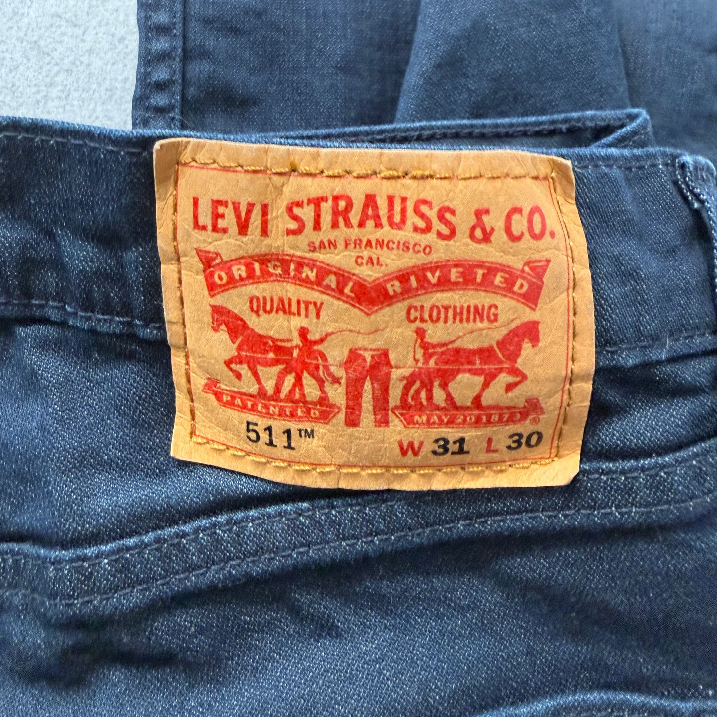 Levi's 511 Men's Navy Blue Denim Straight Fit Jeans Pockets Classic Size W31xL30