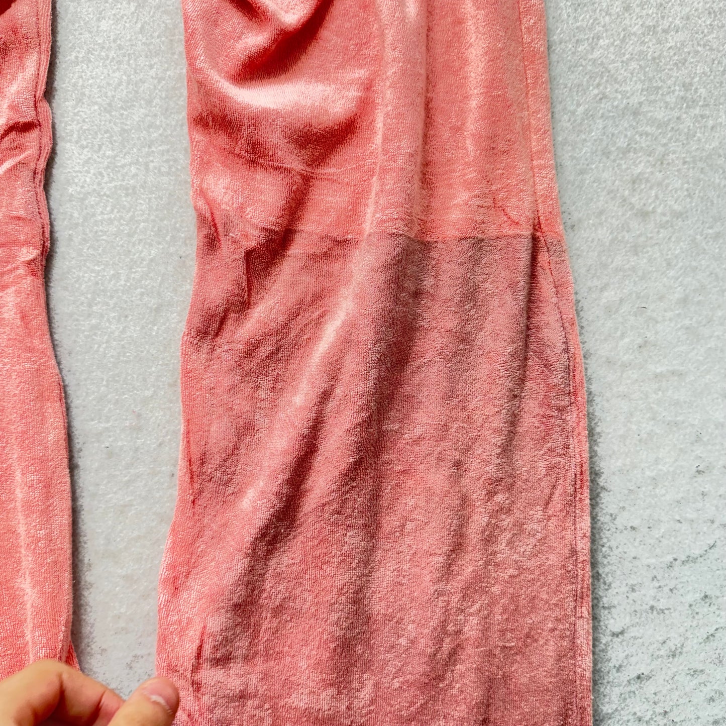 Juicy Couture Women Salmon Pink Velour Flared Track Pant Snap Flap Pocket Size S