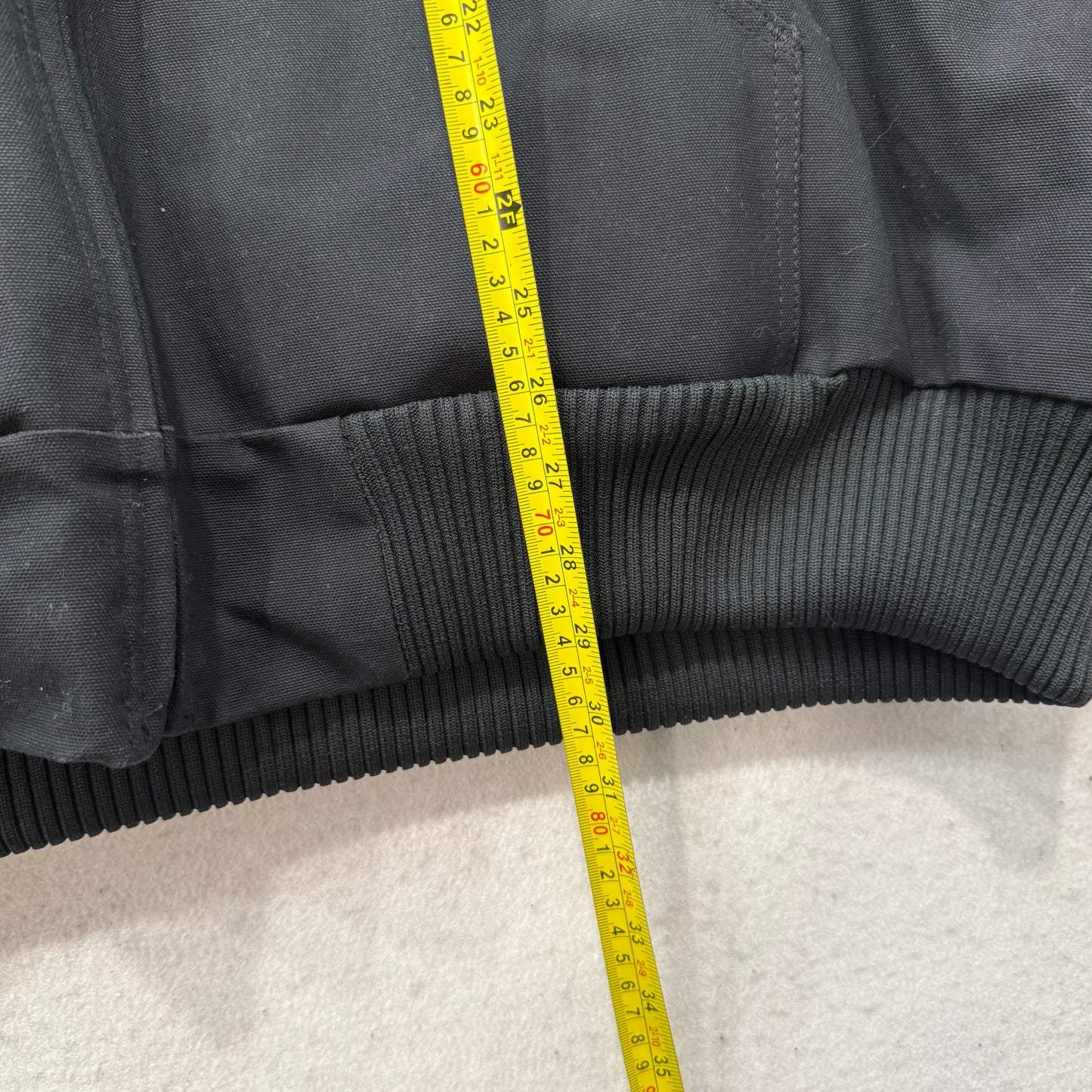 Carhartt Men's Black Cotton Full Zip Active Jacket Rib-Knit Cuffs & Hem Size 2XL
