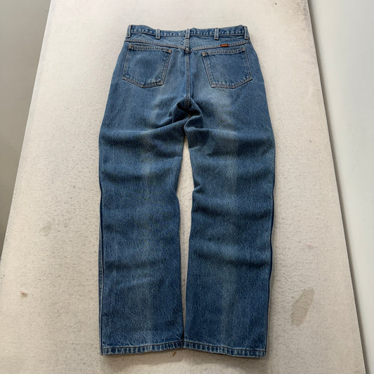 Rustler Men's Blue Denim Jeans Relaxed Fit Pockets Zip-Fly Classic Size W32