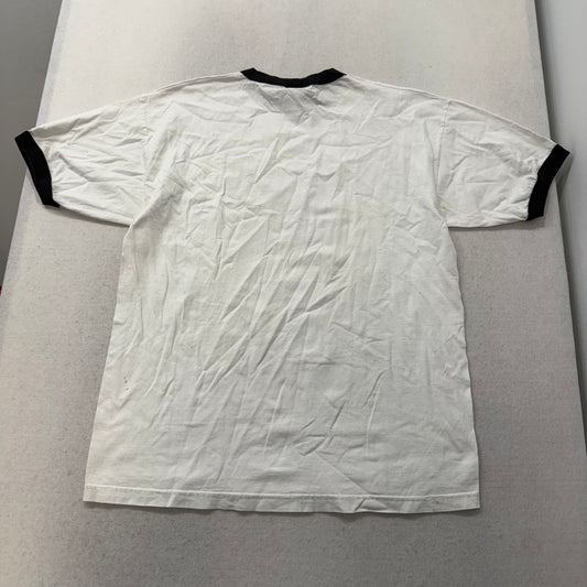 Alstyle Men's White Cotton Ringer T-Shirt Short Sleeves Graphic Tee Size XL