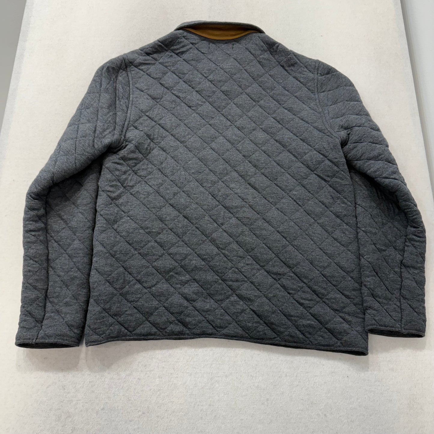 Banana Republic Men Gray Diamond Quilted Full Zip Bomber Jacket Outerwear Size M